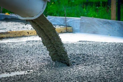 Concrete being placed on a job site