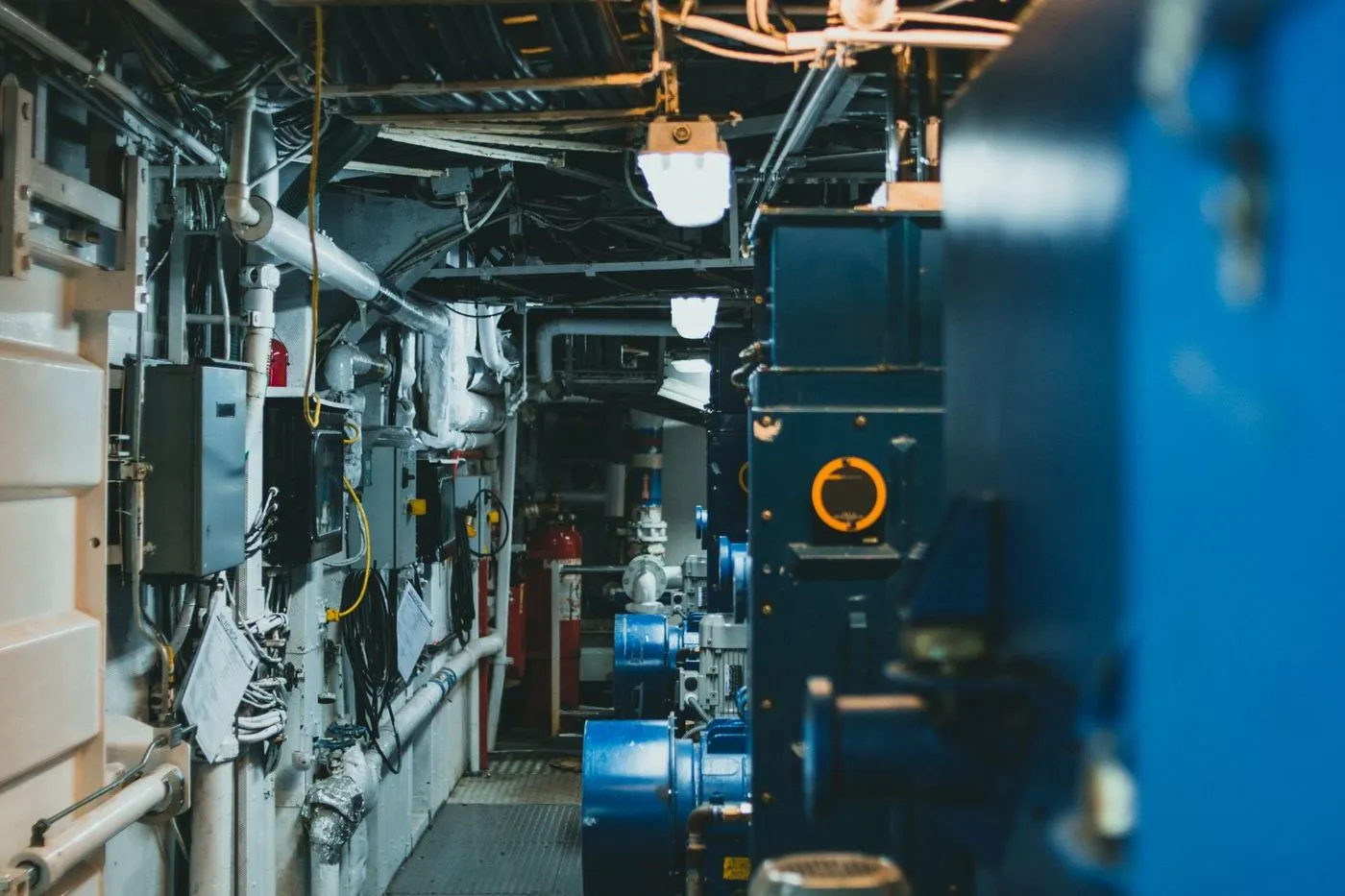 Mechanical room with equipment and piping