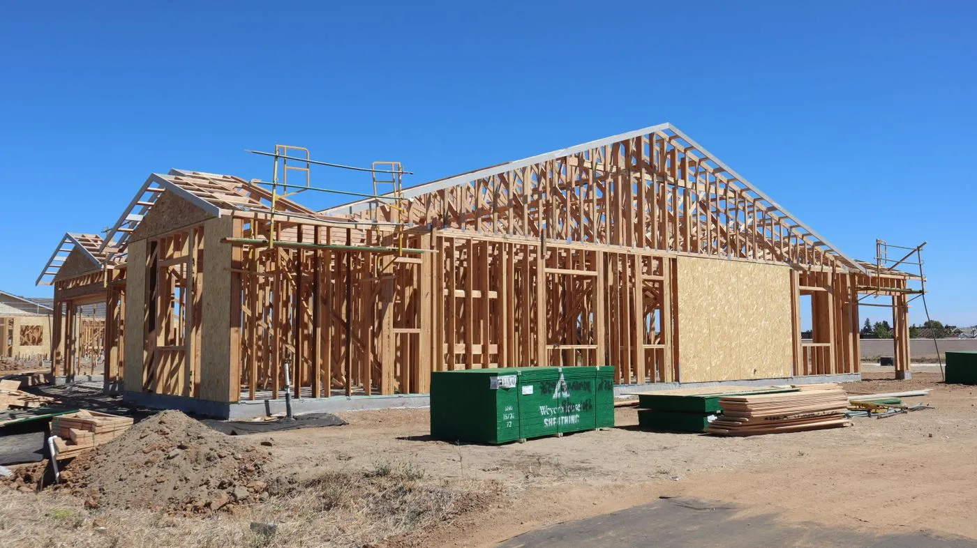Wood-framed home under construction